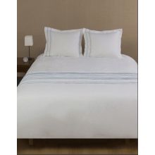 Yellow Dekbedovertrek Braint - Eenpersoons - 140x200/220cm - Wit/Blauw