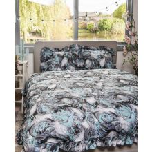 iSleep Ruches Dekbedovertrek Bangali - Eenpersoons - 140x200 cm - Black