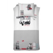 Damai Dekbedovertrek Brooklyn - Eenpersoons - 140x200/220 cm - Grey