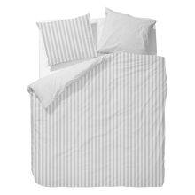 Marc O'Polo Dekbedovertrek Classic Stripe - Eenpersoons - 150x210 + 50x60 cm - Silver