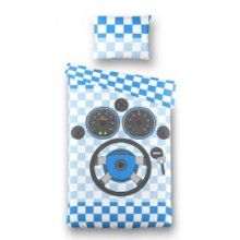 Dekbedovertrek Raceauto - Eenpersoons - 140x200 cm - Blauw