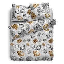 HnL Refined Dekbedovertrek Diamonds - Eenpersoons - 135x200 + 80x80 cm - Gold
