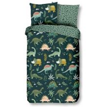 Good Morning Flanel Dekbedovertrek Dinoho - Eenpersoons - 135x200 + 80x80 cm - Multi