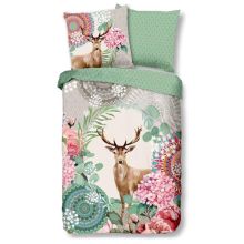 HIP Flanel Dekbedovertrek Erlenda - Eenpersoons - 135x200 + 80x80 cm - Multi
