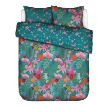 Covers & Co Dekbedovertrek Flower Power (Petrol)-200x200/220 cm