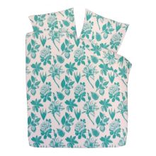 Outlet Dekbedovertrek Fruits & Plants - Tweepersoons - 200x200/220 cm - Wit/Groen