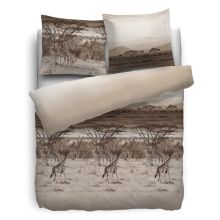 HnL Pure Cotton Dekbedovertrek Gap - Eenpersoons - 135x200 + 80x80 cm - Taupe