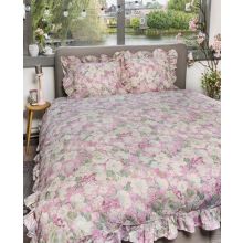 iSleep Ruches Dekbedovertrek Gardina - Litsjumeaux - 240x200 cm - Pink