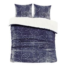 Papillon Velvet dekbedovertrek Graphic multi, bovenaanzicht met kussensloop