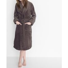 HnL Badjas Velours Uni - Dark Earth