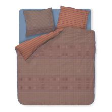 Pip Studio dekbedovertrek Coco Flower Coral met bloemendessin en gestreepte kussenslopen