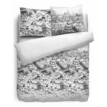 HnL Flanel Dekbedovertrek Jackson - Eenpersoons - 135x200 + 80x80 cm - White