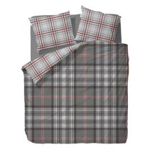Vanezza Dekbedovertrek Jannes (flanel) - Tweepersoons - 200x200/220 cm - Grey
