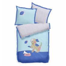 LIEF! Kinderovertrek Puppy - Eenpersoons - 140x200/220 cm - Blauw