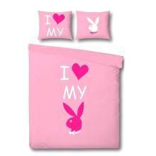 Playboy Dekbedovertrek I Love My Bunny - Litsjumeaux - 240x200/220 cm - Roze