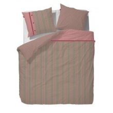 Marieke at Home Dekbedovertrek Natural Stripe - Litsjumeaux - 240x200/220 cm - Rood