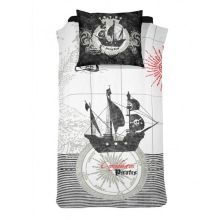 Damai Dekbedovertrek Pirates - Eenpersoons - 140x200 cm - Black