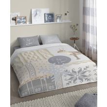 Good Morning Dekbedovertrek Prancer (flanel) - Grijs