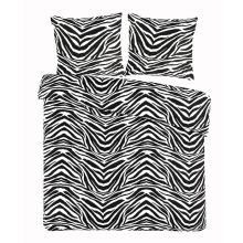 Dekbedovertrek Rama zwart wit zebraprint, bovenaanzicht met kussensloop