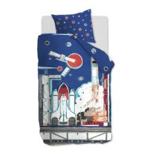 Beddinghouse Dekbedovertrek Rocket Ship - Eenpersoons - 140x200/220 - Blue