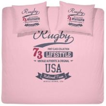 Damai Dekbedovertrek Rugby - Tweepersoons - 200x200/220 cm - Roze