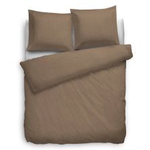 HnL Dekbedovertrek Satin Stripe - Eenpersoons - 155x220 + 80x80 cm - Gold