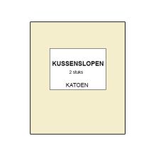 Kussensloop Katoen (2 stuks) - 60x70 cm - Creme