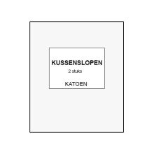 Kussensloop Katoen (2 stuks) - 60x70 cm - Wit
