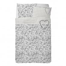Stapelgoed Kinderovertrek Sweet Heartz - Eenpersoons - 140x200 cm - Grijs