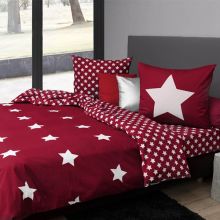 Face2Face Dekbedovertrek Star - Litsjumeaux - 240x200/220 cm - Rood