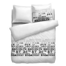 HnL Pure Cotton Dekbedovertrek Times Square - Litsjumeaux - 240x200/220 cm - Wit