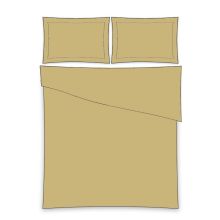 BKF Dekbedovertrek Uni Percal - Litsjumeaux - 240x200/220 cm - Zand