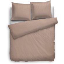 HnL Refined Dekbedovertrek Uni Stripe - Eenpersoons - 155x220 + 80x80 cm - Misty Rose