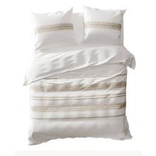 Yellow Dekbedovertrek Vitaly - Eenpersoons - 140x200/220 cm - White/Gold