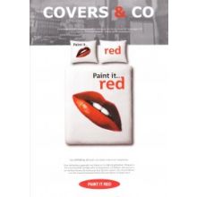 Covers en Co Dekbedovertrek Paint it Red - Eenpersoons - 140x200/220 cm - Wit