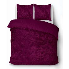 iSleep Dekbedovertrek Crushed Velvet - Bordeaux