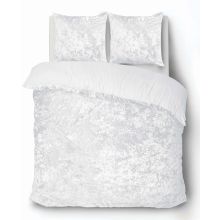 iSleep Dekbedovertrek Crushed Velvet - Wit