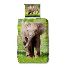 Good Morning Dekbedovertrek Elephant - Eenpersoons - 140x200/220 cm - Multi