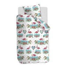 Beddinghouse Dekbedovertrek Flamingo Flower - Eenpersoons - 140x200/220 - Pink