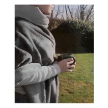 Superzachte en extra warme fleece poncho in de kleur grijs