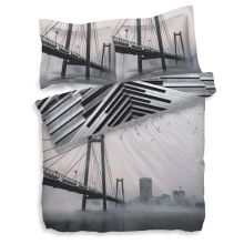 Heckett & Lane Dekbedovertrek Nari - Cloudburst Grey
