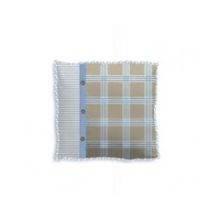 Marieke at Home Sierkussen Natural Check - 45x45 cm - Blauw