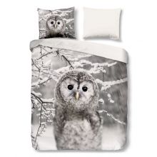 Good Morning Dekbedovertrek Owl (Flanel) - Grey