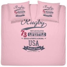 Damai Dekbedovertrek Rugby - Eenpersoons - 140x200/220 cm - Roze