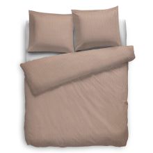 HnL Dekbedovertrek Satin Stripe - Tweepersoons - 200x200 + 2/80x80 cm - Misty Rose