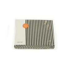 Damai Hoeslaken Streep - Eenpersoons - 90x200 cm - Zwart