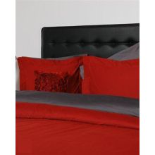 HnL Dekbedovertrek Peach Twill - Tweepersoons - 200x200 + 2/80x80 cm - Red