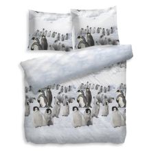 HnL Flanel Dekbedovertrek Wiggles - Tweepersoons - 200x200/220 cm - Grijs